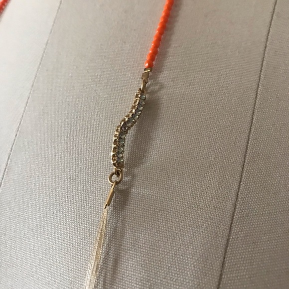 Seasonal Whispers Orange/Gold Beaded Necklace - Picture 3 of 5